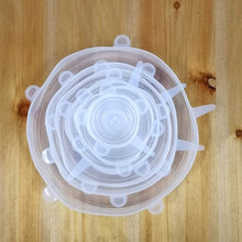 Load image into Gallery viewer, 6 pack Smile Silicone Fresh-keeping Lids Plastic Wrap Bowl Cover Fresh Cover Stretch Cover Elastic Seal Cover
