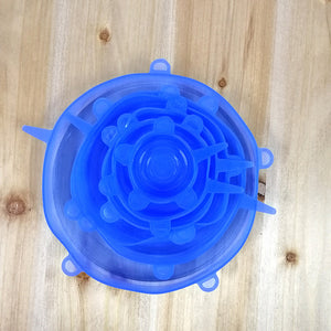 6 pack Smile Silicone Fresh-keeping Lids Plastic Wrap Bowl Cover Fresh Cover Stretch Cover Elastic Seal Cover